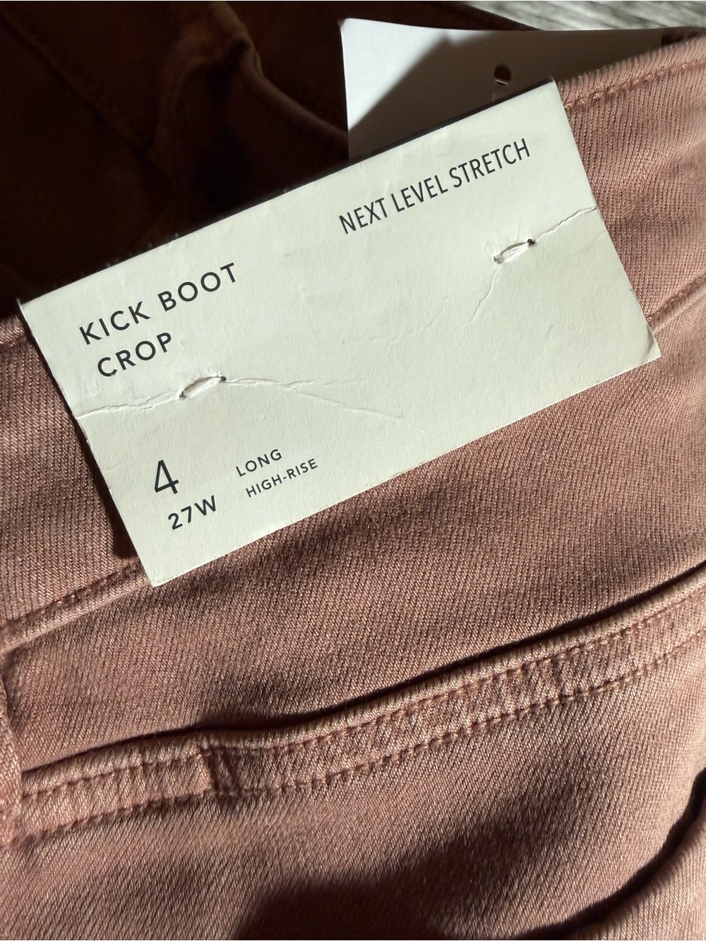 NWT American Eagle Womens Kick Boot Crop Pants 4 Long High-Rise Mauve $49 - Picture 6 of 10